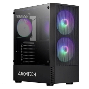 CASE MONTECH X2 MESH BLACK ( Tặng kèm 3 Fan)