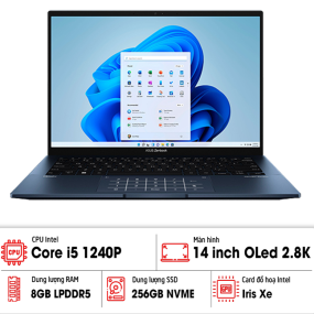 Asus Zenbook Q409ZA (Intel Core i5-1240P, Ram 8GB, SSD 256GB, 2.8K OLED)
