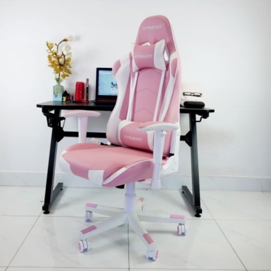 Ghế Gaming chân xoay 007 Massa Màu Hồng