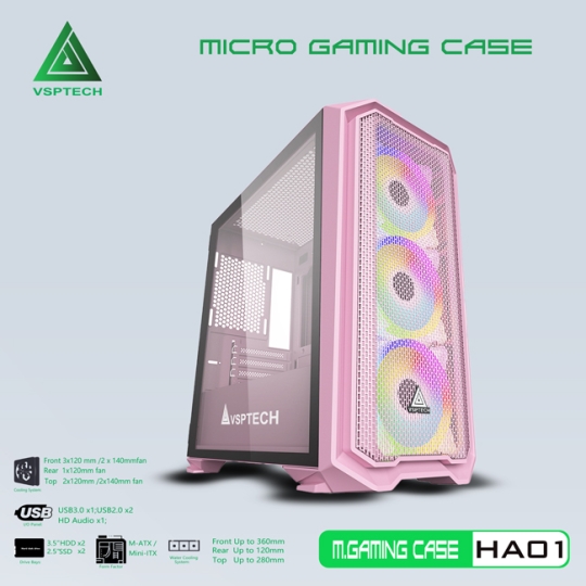 CASE VSP VSPTECH HA01-P (Màu Hồng)