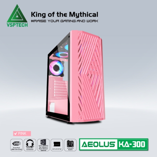 CASE máy tính GAMING VSP KA300 PINK