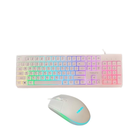 Combo Phím chuột giả cơ TOMATO S100 RGB Trắng