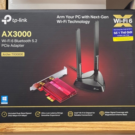 Card wifi TP-Link AX3000 wifi 6, bluetooth 5.2.